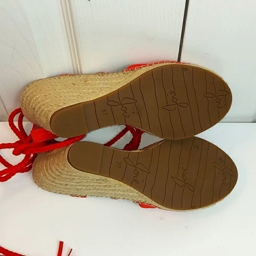 Joie Phyllis Suede Lace-Up Wedge Espadrille Sandal